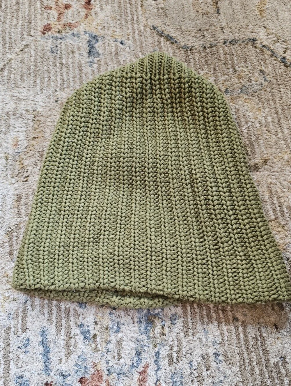Love Your Melon Olive Green Beanie With Black Label And Gold Font. Like New!